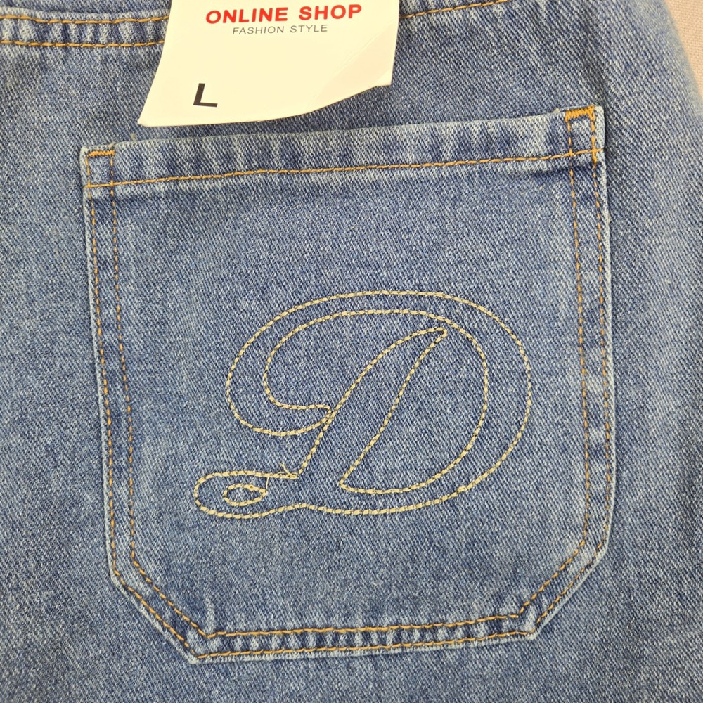 Bottega Desires Denim Shorts Chenille Patch Raw Hem Blue Mens Size L - Picture 4 of 15